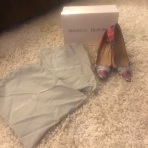 Beautiful floral Manolo Blahnik pumps